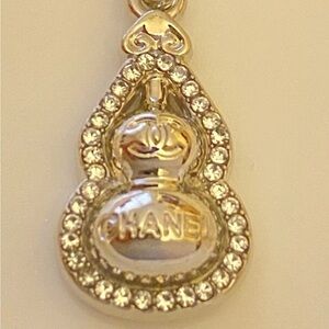 CHANEL Gold and Silver Pendant Necklace Charm zipper pull stamped and authentic!